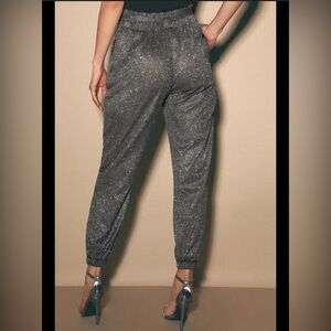 NWT Windsor Black Silver Sparkling Jogger pants.  Size M